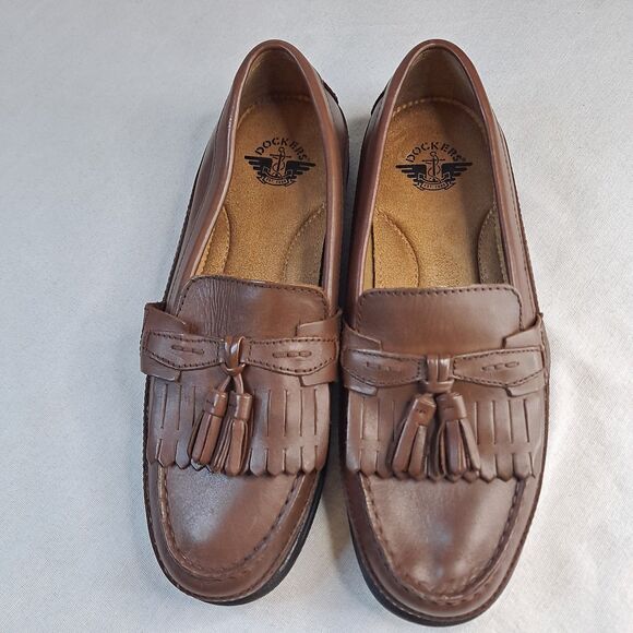 Dockers Sinclair Kiltie Dress Loafers Men\'s Size 8M Brown Leather Double Tassel main image 4